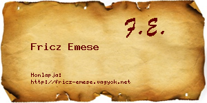 Fricz Emese névjegykártya